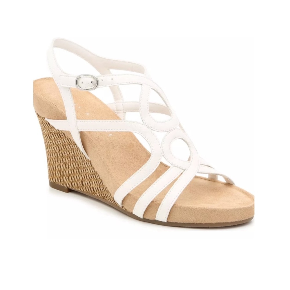 Kelly & Katie Plushin NIB White Summer Wedge Sandals -size 10